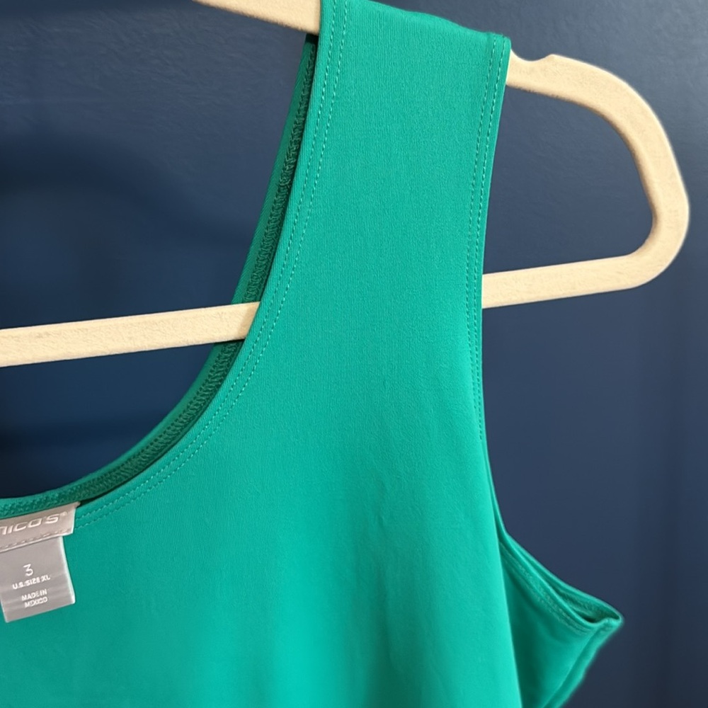 Chico's Green Boxy Tank Top Size 3 - Picture 4 of 9